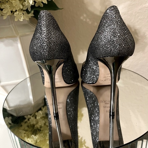 Jimmy Choo Metallic Silver Semi-Pointed Toe Stiletto Heels - Picture 6 of 16